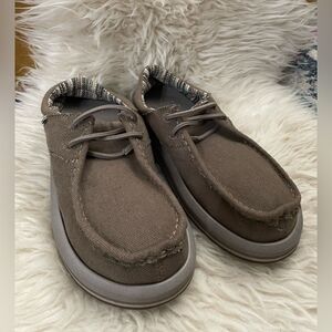 SANUK Single Fin Shoes Elastic Laces Taupe Men’s 7